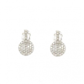 18k White Gold Pave Diamond Earrings 1.09ct G/VS